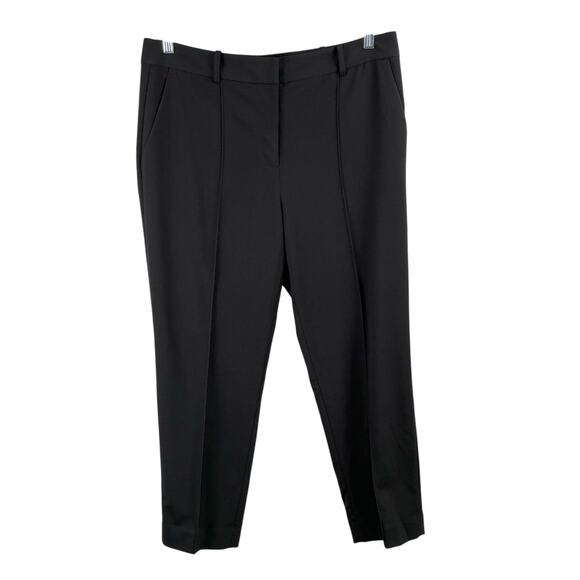 Michael Kors Black Front Seamed High Rise Ankle Trouser Slack Dress Pant 12 NWOT - Picture 1 of 12